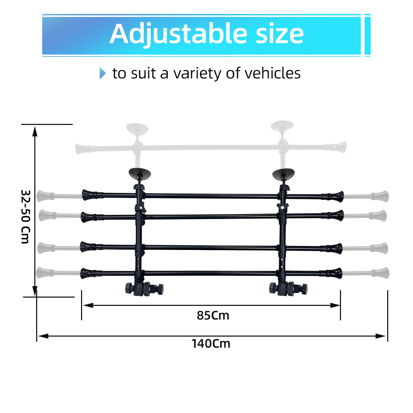 Rete per cani auto, griglia universale per cani, in acciaio inox per la maggior parte delle berline, berline oblique, station wagon, SUV ecc. (altezza 32 – 50 cm, larghezza: 85 – 140 cm)