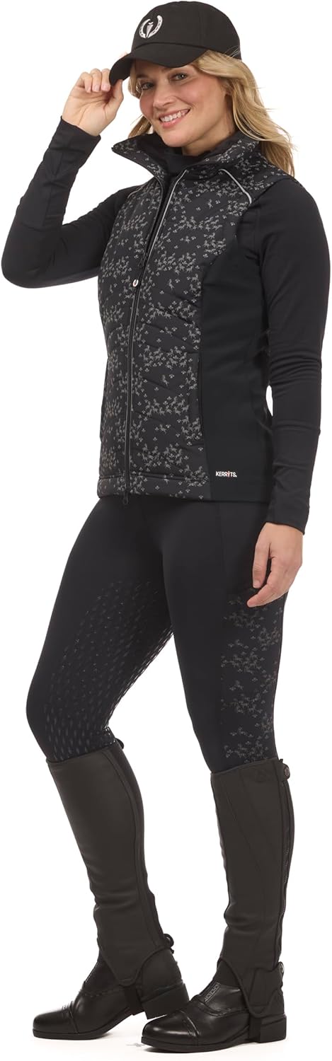 Kerrits Women's Horse Reflection Quilted Equestrian Vest — Midweight, Reflective Vest For Night Riding, Stay Visible & Warm
