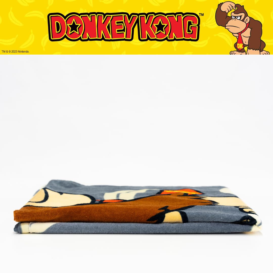 Franco Collectibles Nintendo Donkey Kong Gaming Serviette de Bain/Piscine/Plage en Coton Doux 152,4 x 76,2 cm (Produit sous Licence Officielle)