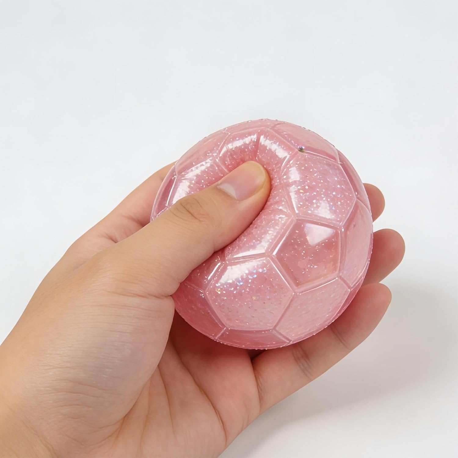 Soccer Stress Balls Soccer Party Favors Bulk Squeeze Fidget Stress Relief Balls for Football Tournament Cup Gifts Goodie Bag Stuffers Decor Funny Food Desk Decoration for Office or Home (Pink)