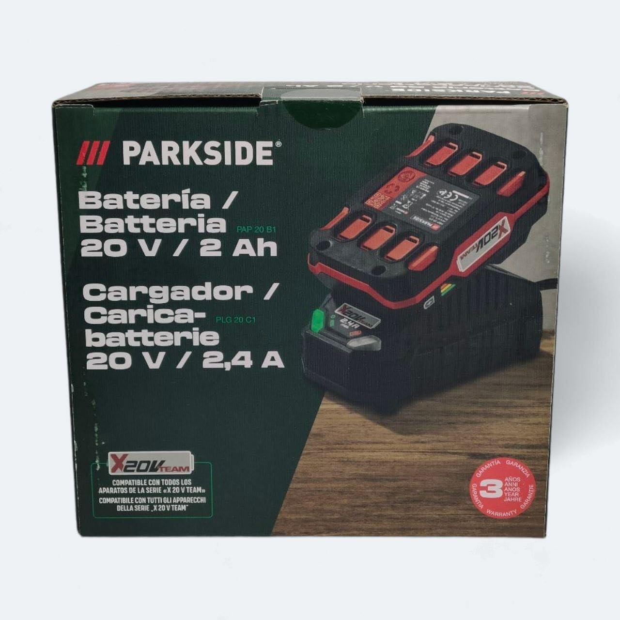 Battery 2Ah 20V + Charger Compatible with All Devices X 20V Team 20V PAP 20 A1 with Charger 20V x 20V Original Blister Pack
