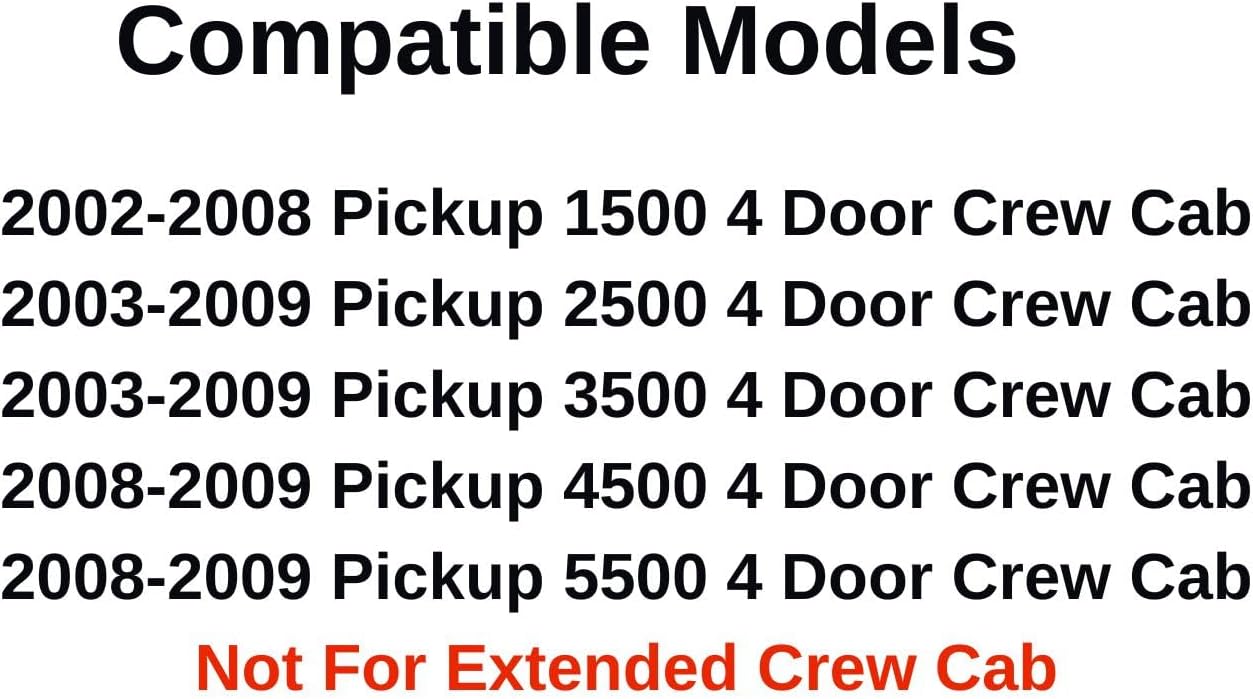 Passenger Right Side Rear Door Window Door Glass Compatible with Dodge Ram Pickup 4 Door Crew Cab 1500 2002-2008 Models/2500 3500 4500 5500 2003-2009 Models