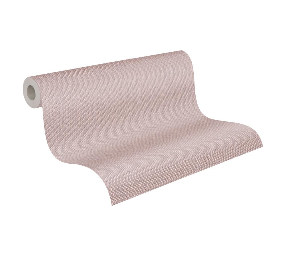 Papier peint intissé uni rose argent relief revêtement mural 10x0,53m 395528