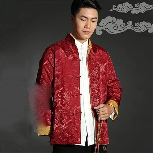 Camiseta masculina de uniforme tradicional chinês Kungfu para homens, jaqueta masculina, Azul, preto