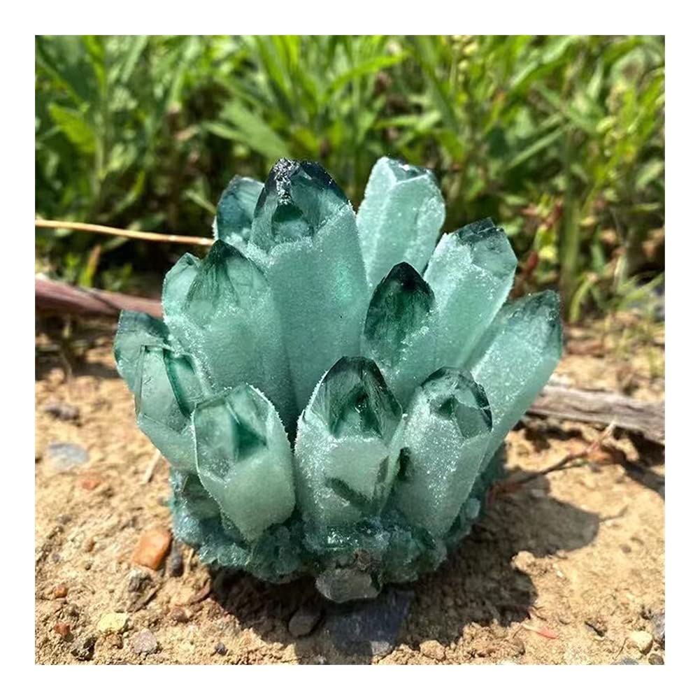 FFIME Natural Green Ghost Phantom Quartz Crystal Cluster Rock Stones and Crystals Reiki Specimen Home Decor Crafts