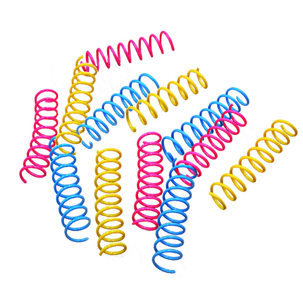 Worbee Cat Springs Toys, Colorful Coil Spring Action Cat Toy High Elasticity, Stretchable Jumping Cat Toy Type-C
