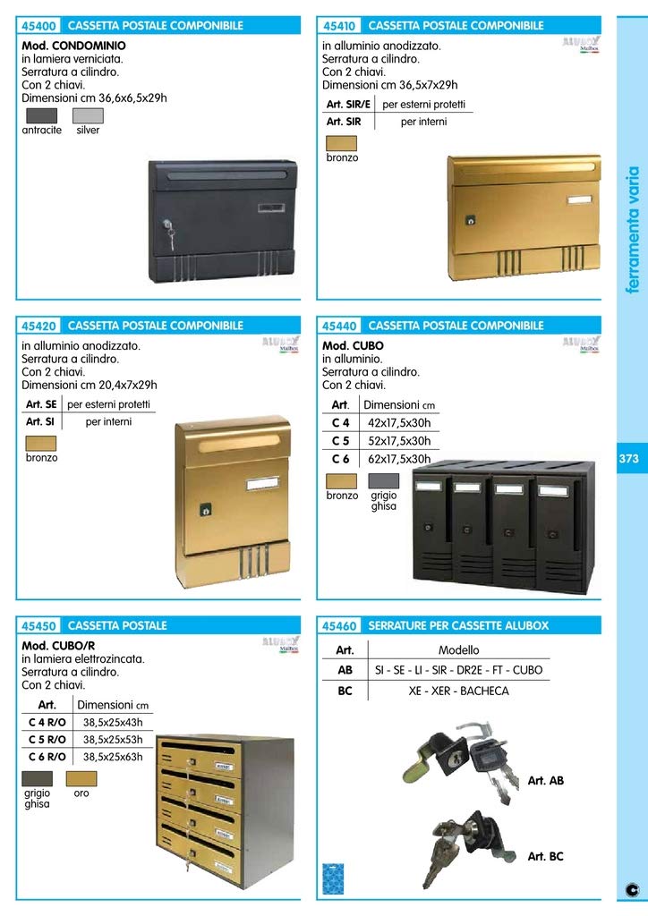 1PEZZO ALUBOX CASSETTA CUBO/R 5 POSTI GHISA
