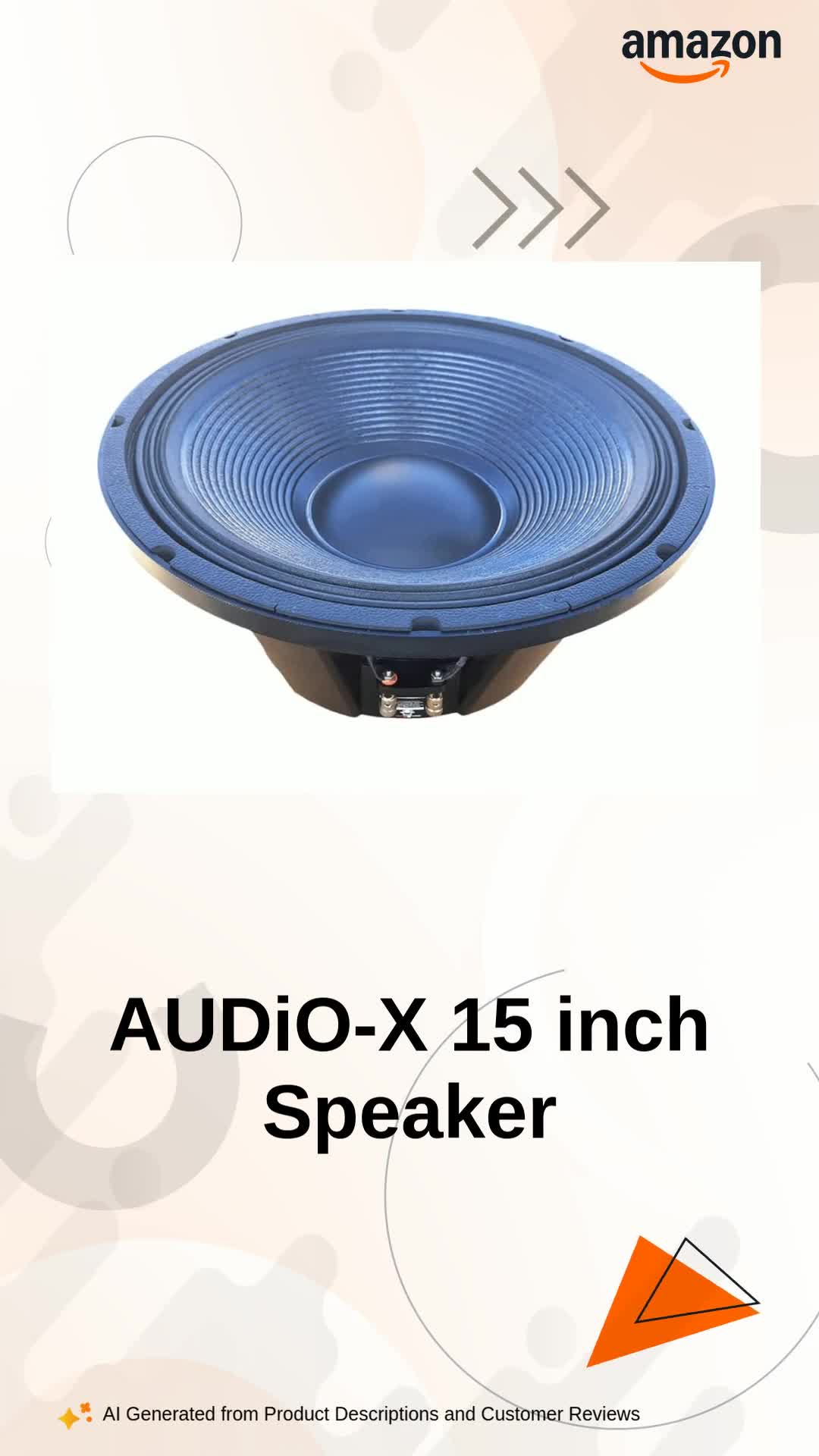 オーディオ AUDiO-X AZLF-500 15-Inch Speaker – 500W RMS Power | Y35 Magnet | 3