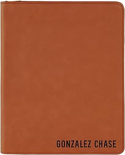 Monogrammed Portfolio with Zipper, Personalized Refillable Portfolio, Custom Leather Portfolio, Portfolio With Zipper, Personalized Padfolio, Business Gift, Company Gift (Rawhide)