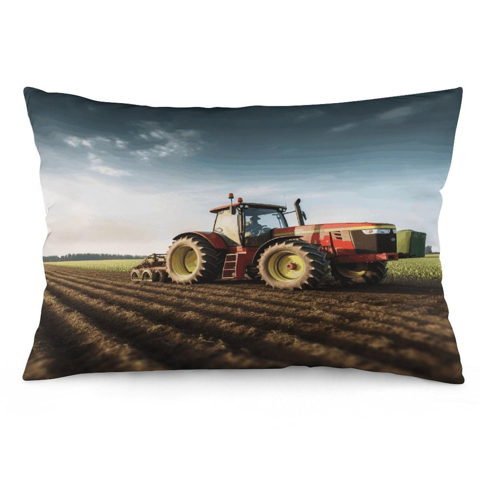 Tractor Farm Throw Pillow Cover Soft Lumbar Pillow Covers with Zipper Breathable Rectangular Cushion Case Polyester Pillow Case Decorative Body Pillow Cover for Couch Bed