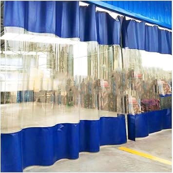 Rygcrud Industrial Wash Bay Curtains Partition, Outdoor Vinyl Curtain for Patio, Clear Tarps for Pergola, Porch, Divide Work Areas Quickly2.5x2.2m