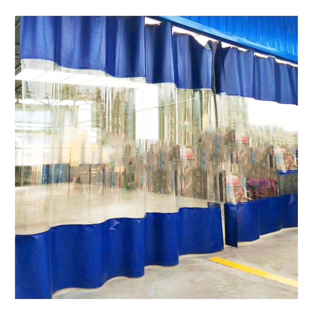 Rygcrud Industrial Wash Bay Curtains Partition, Outdoor Vinyl Curtain for Patio, Clear Tarps for Pergola, Porch, Divide Work Areas Quickly(2x1.5m)