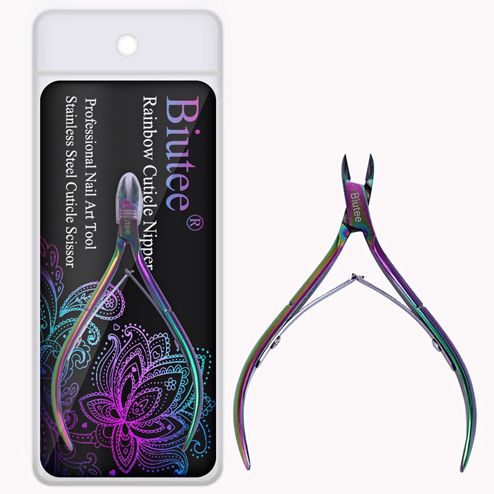 Biutee, 2 pezzi in acciaio inox per unghie e cuticole, strumento per nail art (1 pz)