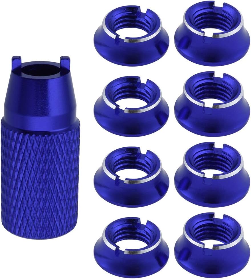 HobbyPark RC Control Transmitter Switch Nuts (8) & Wrench for Futaba JR Walkera Flysky Remote Controller (Blue)