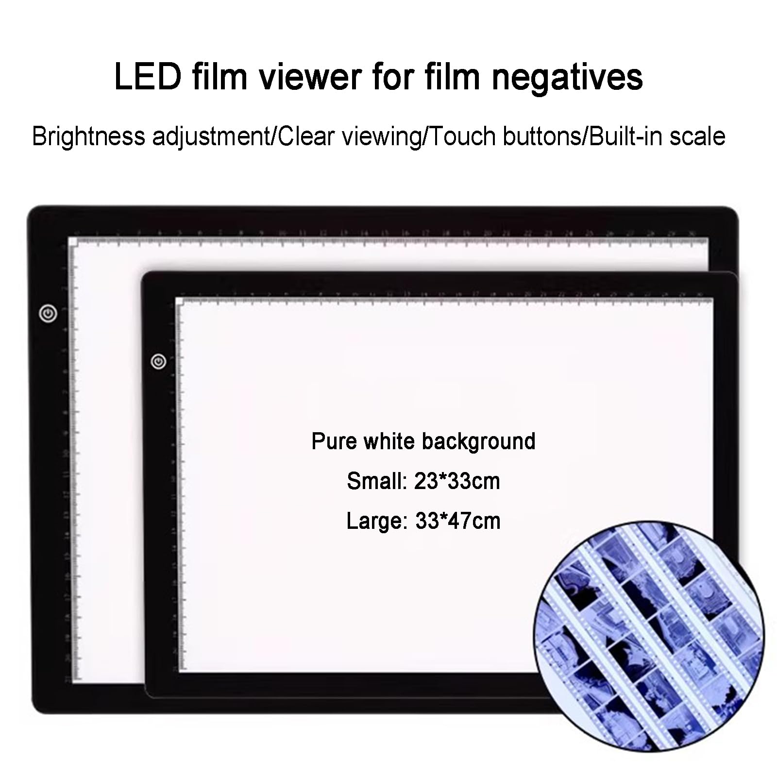 Visionneuse De Diapositives avec Table Lumineuse, Visionneuse/Scanner Portable Ultra-Mince pour Négatifs, Tablette Lumineuse LED, Loupe De Mise Au Point