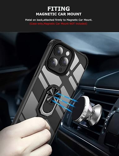 Miniatura 4 de GREATRULY Ring Kickstand - Funda transparente para iPhone 14 Pro (6.1 pulgadas), funda protectora delgada con protección contra caídas, parachoques