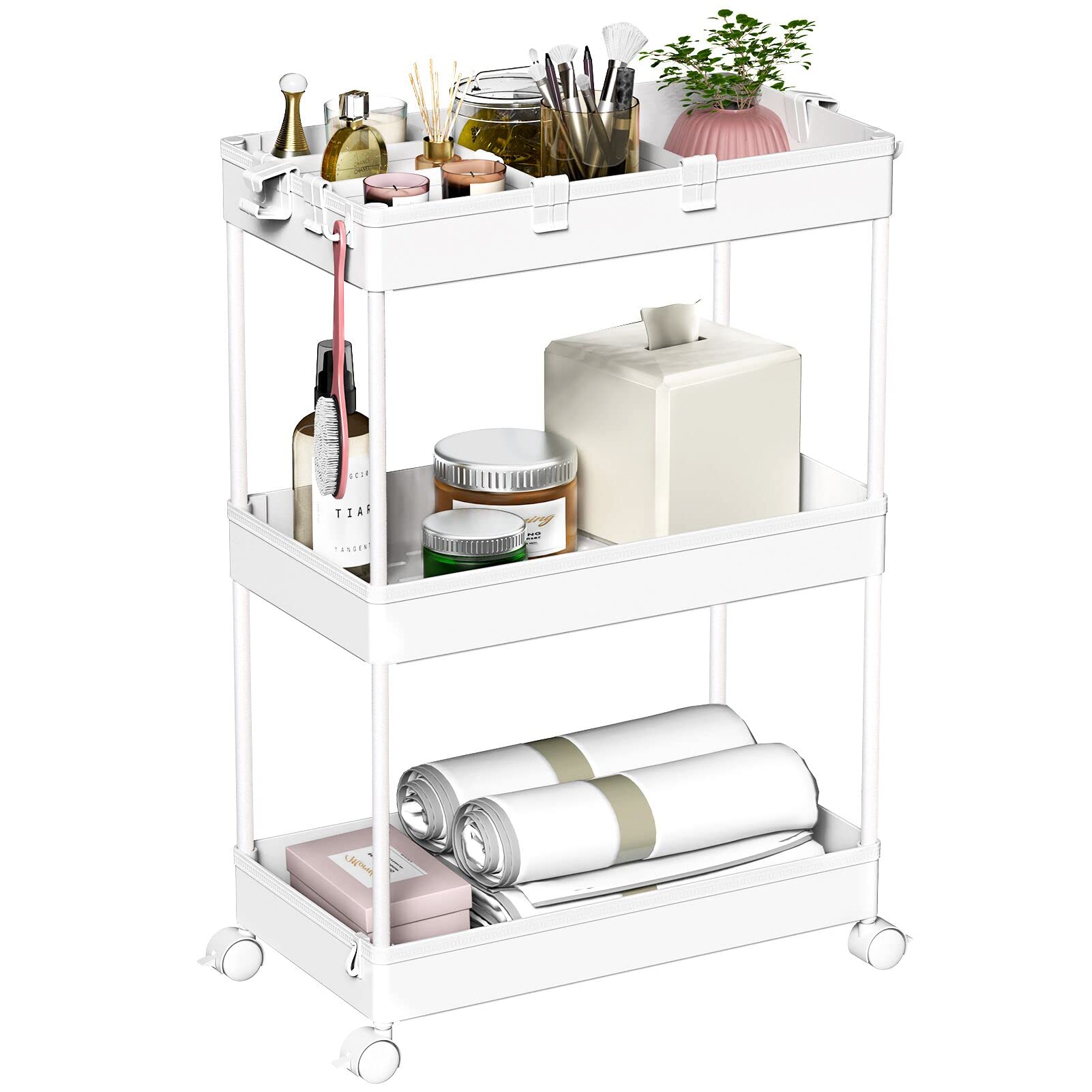 Buy SPACELEAD 3Tier Utility Storage Cart, Mobile Utility Cart with