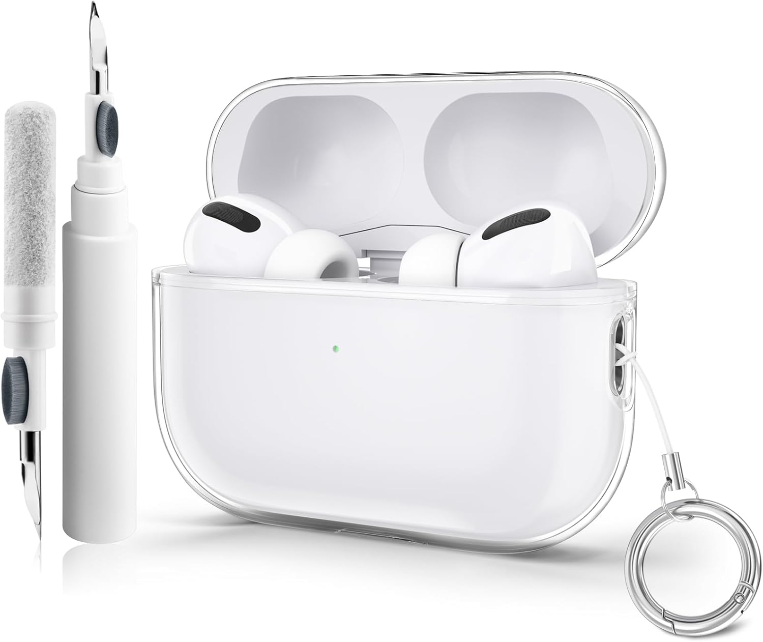 Product image of Wanme for Airpods Pro 2 Case, Soft Clear Protective Case Compatible with Apple AirPods Pro 2nd /1st Generation Case for Women Men, Full Protection Airpod Pro 2 Cover with Cleaner Kit, Keychain