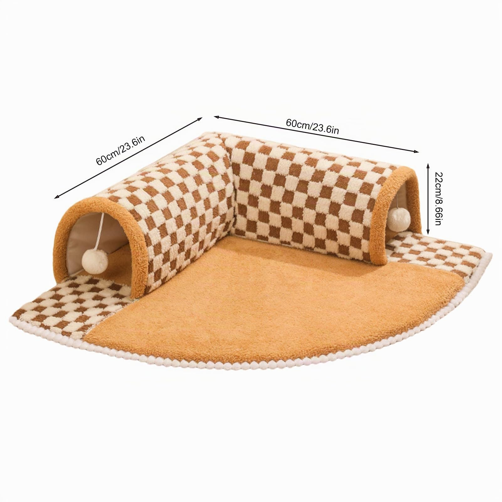 Lit Tunnel Pour Chat D'intérieur – Grotte 2 En 1 Avec Boule En Peluche, Confortable Et Résistant Aux Rayures, Jouets Pour Chiot, Lapin, Furet