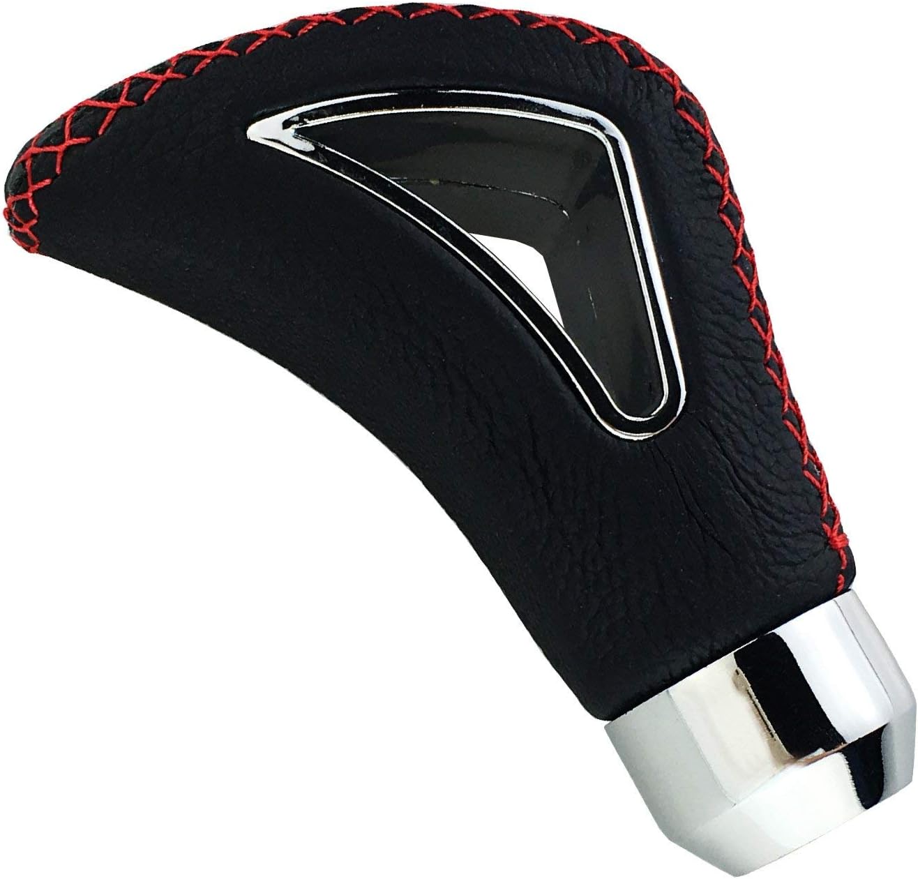 JMD GLOBAL SALES -Manual Automatic Transmission Universal Cool Shifter Knobs Black Leather Red Suture Knob Shifter Gear Stick Head