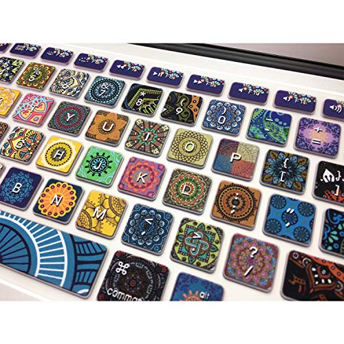 SANFORIN Silicone Keyboard Cover with Pattern for MacBook Pro 13/15 /17 Inch (with/Without Retina Display), Magic Keyboard and MacBook Air 13 Inch A1466/A1369, Bohemian Style