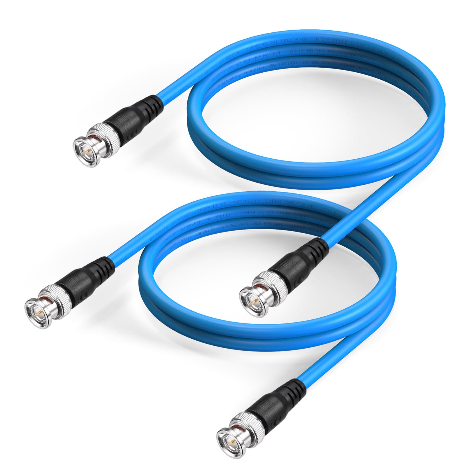 Superbat SDI Cable BNC Cable 3G/6G/12G HD-SDI Cable (Belden 1694A，3ft Supports HD-SDI/3G-SDI/4K/8K Camera SDI Video Cable Precision Video Cable (2Pcs)