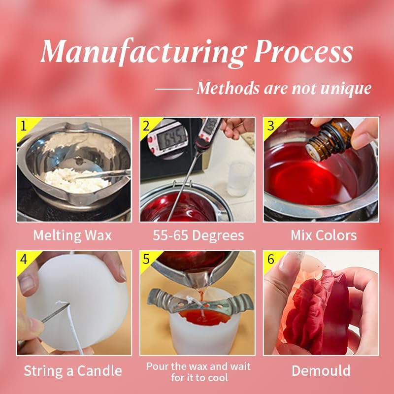 Miniatura 5 de 8 piezas de rosa flor tulipán peonía corazón vela jabón cera molde de silicona día de San Valentín para pequeñas velas de mantequilla moldes de