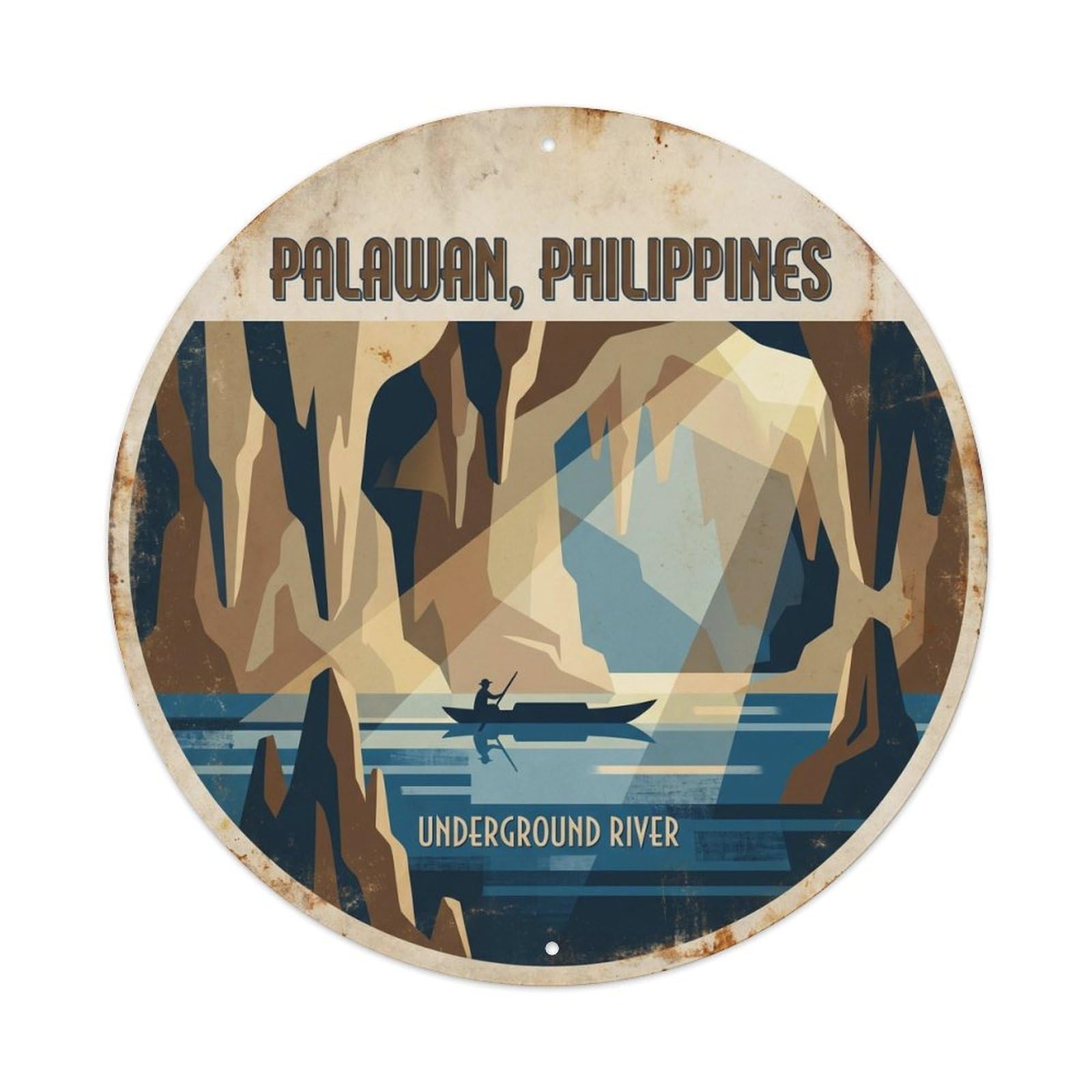Underground River Cave Philippines Travel Tropical Metal Tin Sign