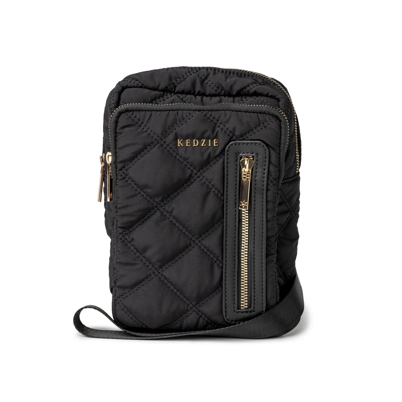 KEDZIE Quilted Puffer Cloud 9 Convertible Sling Bag Backpack Purse Lightweight for Women - Black