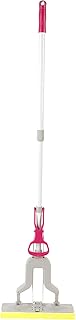 Kleeneze KL076670PK10UFEU7-Mop in Spugna autostrizzante Protezione Antibatterica | Testa Flessibile | Altamente Assorbente, Rosa/Grigio, 142cm