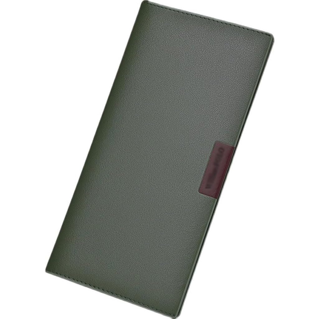 Men Long Wallet Genuine Leather Purse Bag Large Capacity Clutch Wallets D 18.8CM