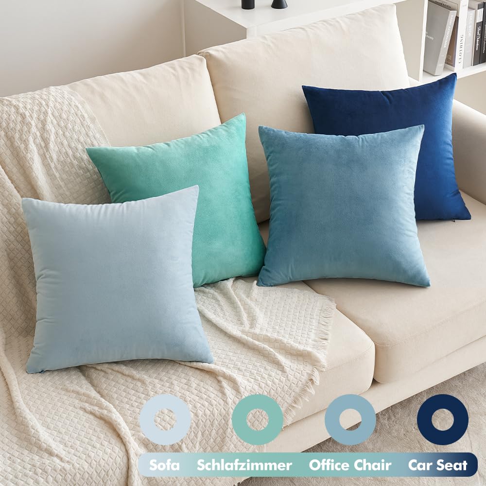 EMEMA Fluwelen kussensloop, 40 x 40 cm, decoratieve hoes met omwikkelde rand voor bankkussen, sierkussen, set van 2, voor bank, woonkamer, slaapkamer, zwart EMEMA Fluwelen kussensloop, 40 x 40 cm, decoratieve hoes met omwikkelde rand voor bankkussen, sierkussen, set van 2, voor bank, woonkamer, slaapkamer, zwart