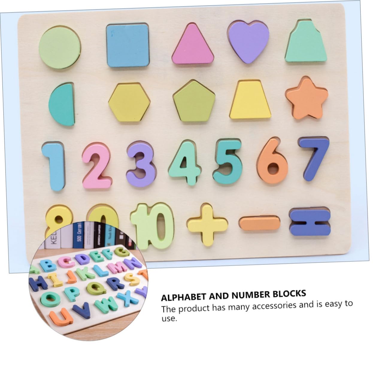Puzzle Educativo per Ragazzo Ragazza in Legno Numeri e Lettere, da 4 Pezzi, Superficie Liscia per Apprendimento Precoce e Sviluppo Cognitivo, Gioco Didattico per Prime Scoperte