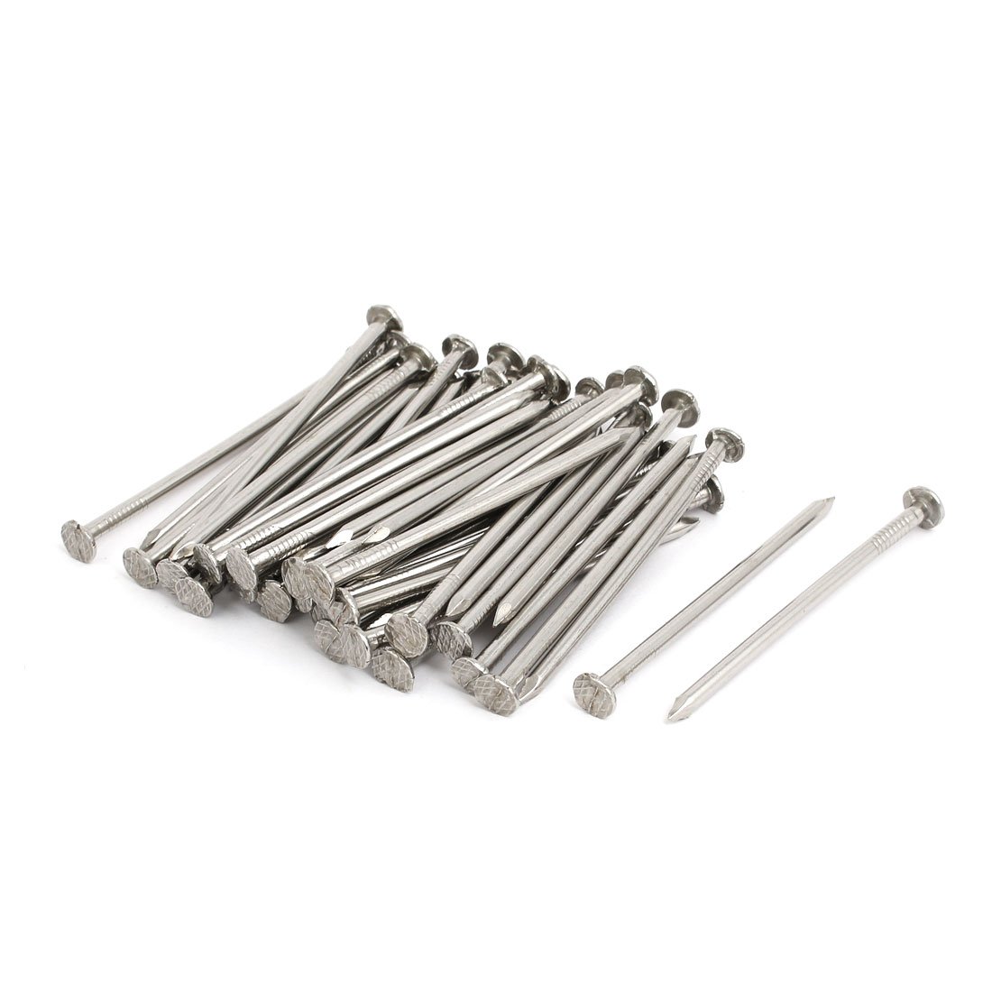 Aexit 2.5-inch Length Fastener 304 Stainless Steel Cement Wood Sliding Nail Silver Tone 50pcs Model:69as610qo115