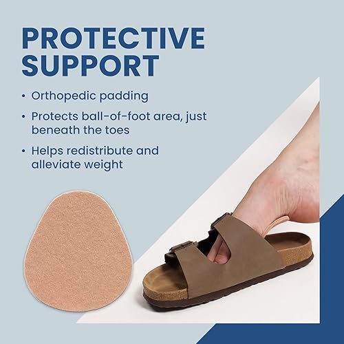 Miniatura 5 de Aetna -Foot Products - Almohadillas metatarsianas adhesivas - Paquete de 100 - Cojines de bola de pie para metatarsalgia, ampollas, callos - 2.75