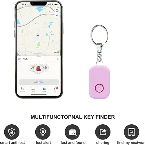 Miniatura 4 de YOMTOVM Localizador de llaves portátil, rastreador inteligente Bluetooth localizador de seguimiento GPS, compatible con iOS Find My Phone Tracker