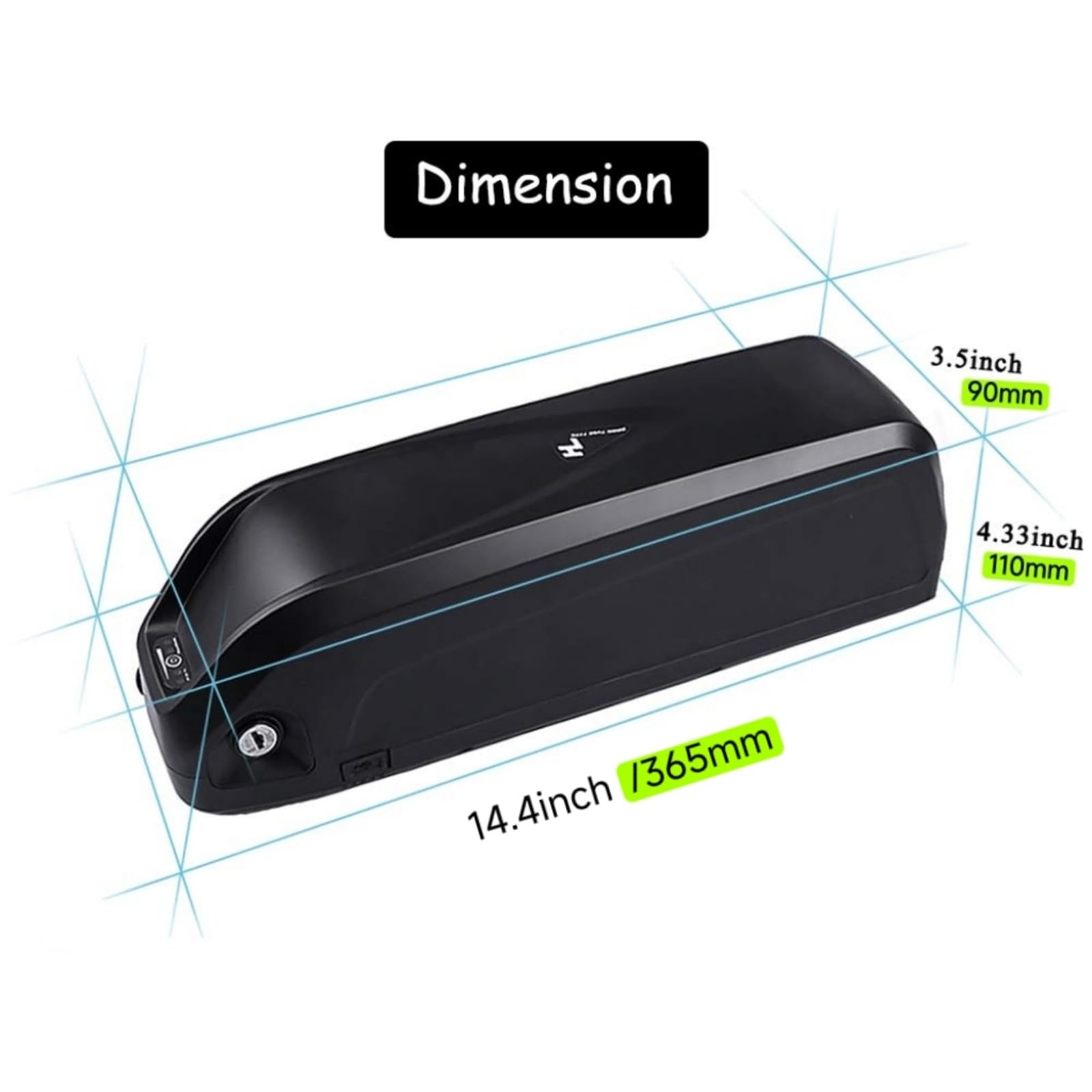 Hailong Batterie Lithium de vélo électrique 36/48V, 13Ah 15Ah 18Ah 20Ah, Moteurs 250–1500W, connecteur 4 Broches, Compatible Mifa/Prophete/Tianneng & Kits Moteur Central/arrière. (48V13Ah)