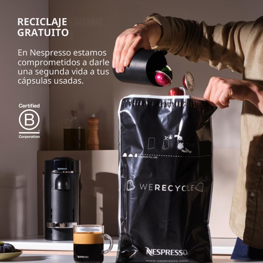 Nespresso Vertuo Pop+ Deluxe de De'Longhi, Negro Mate Cromo