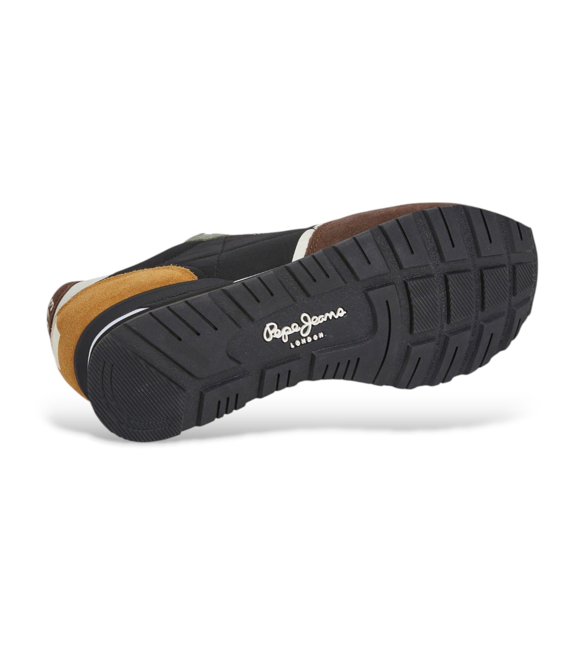 Pepe Jeans Zapatillas de Piel Brit Prints marrón