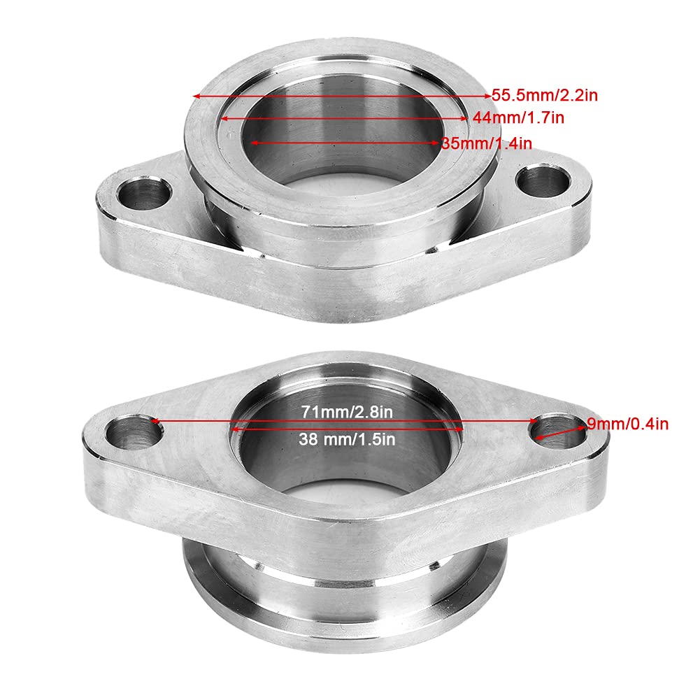 Adaptateur Wastegate Bride SS304 1.5in 2 Boulons - Compatible MVS Vband