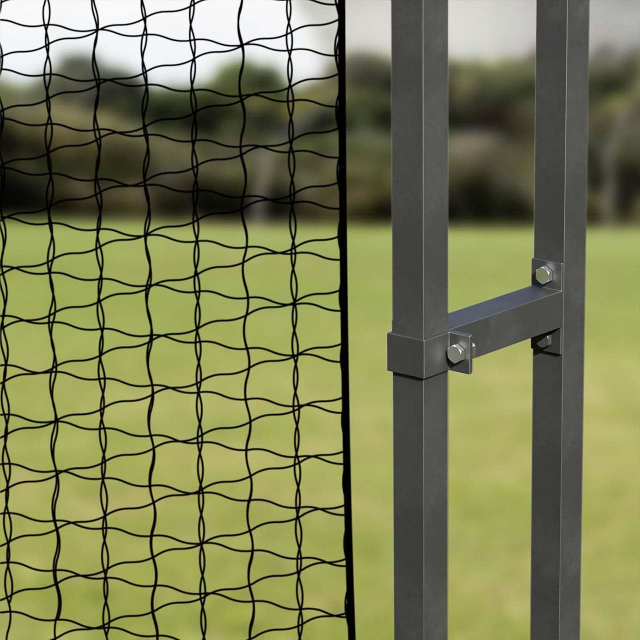 FORTRESS Fixed Concertina Batting Cage | Cricket/Baseball Practice Net | Heavy-Duty Steel Frame with UV-Treated Netting - Available in Multiple Lengths