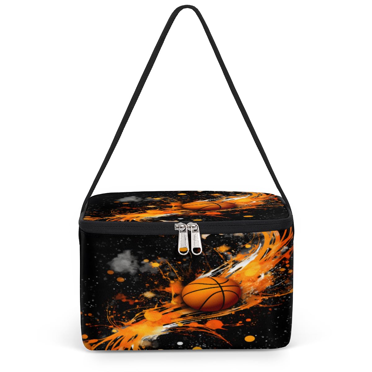 GzLeyigou Basketball Ball Lunch Bags for Women Men 9 Cans, Hot & Cold Food Delivery Bag Insulated Grocery Bag Insulated Lunch Box Cooler Bag for Office Work Picnic Beach