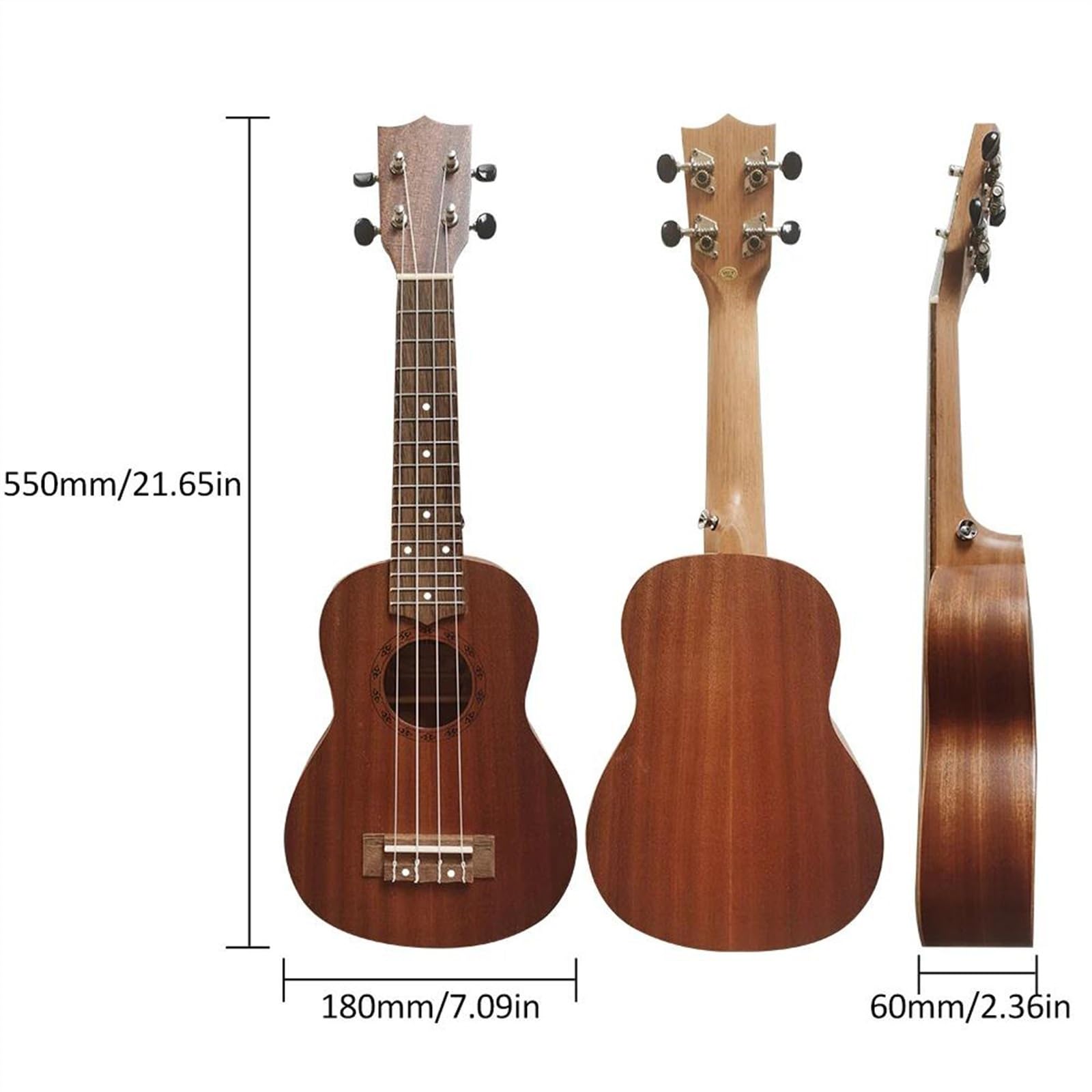 21-calowy Akustyczny Sopran Ukulele Sapele Wood Open Style Tuning Peg Mała Gitara Dla Początkujących Ukulele dla Początkujących