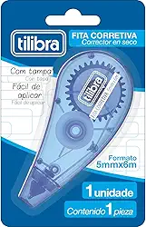 Tilibra - Corretivo em Fita 5mmx6m Azul - Blister com 1 Unidade