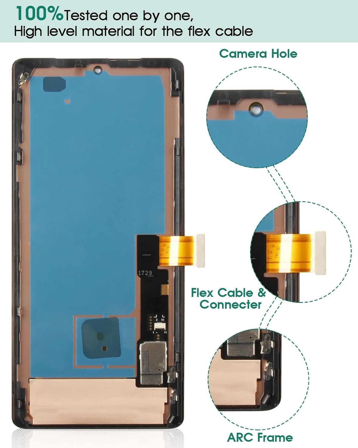 Dla Google Pixel 7 Pro 5G ekran LCD zamiennik dla Pixel 7 Pro GP4BC, GE2AE, GFE4J Digitizer ekran dotykowy zestawy naprawcze czarny (ekran OLED)