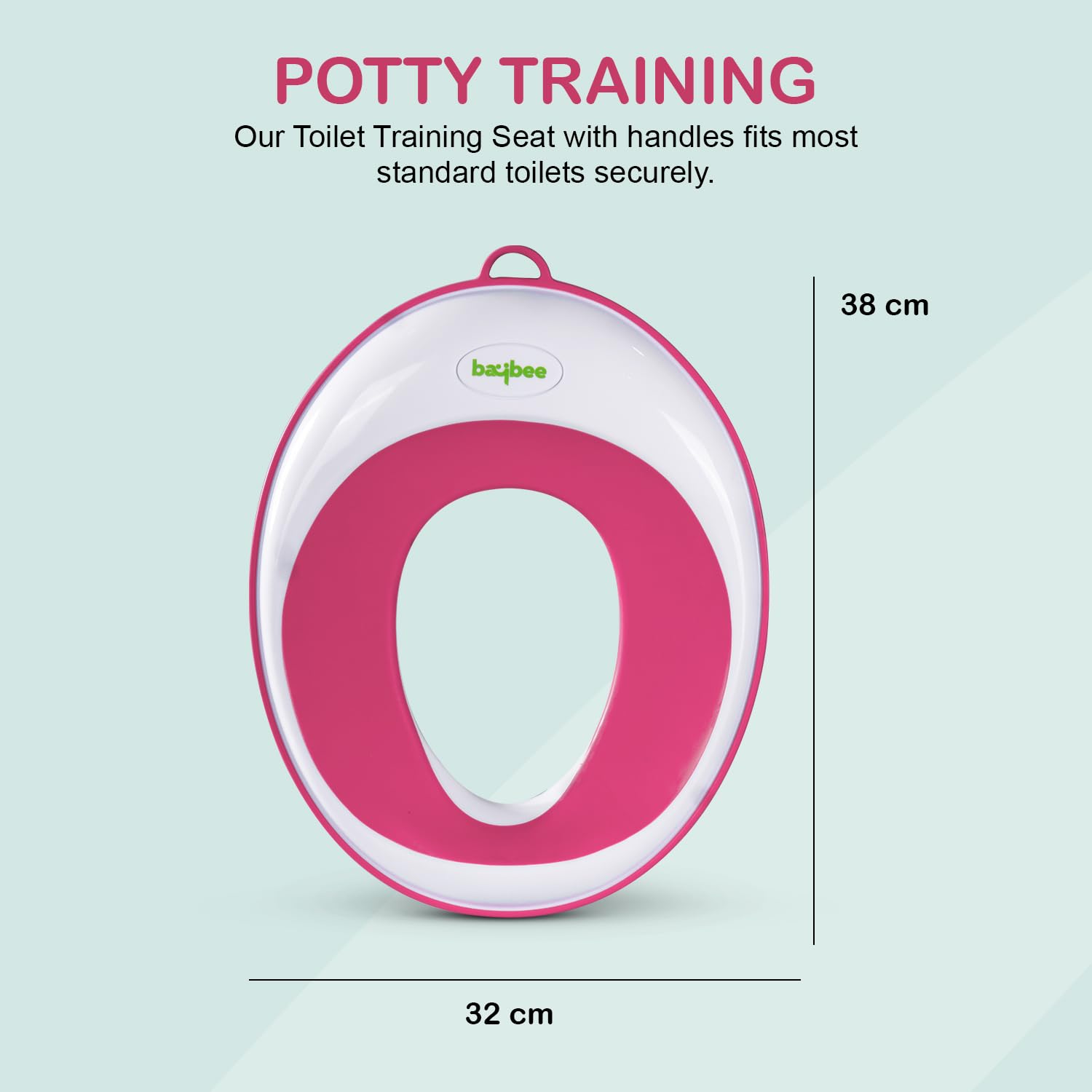 Baybee Baby Potty Training Seat for Kids, Western Toilet Potty Ring with Soft cushion seat with Handle, Fits Round & Oval Toilets, Non Slip with Splash Guard Potty Seat (Bliss Pink-II) 4