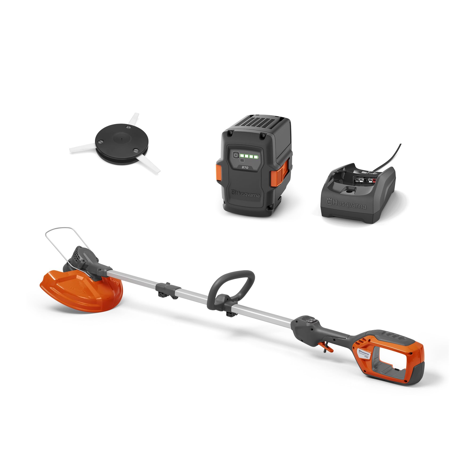 Husqvarna 215iL Akku-Grasschneider-Kit mit TriCut – 36 V kabellos, bürstenloser Motor, Teleskopschaft, Save-Modus, Akku & Ladegerät inklusive