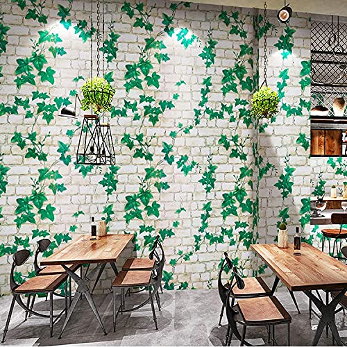 Image of FOKRIM Wallpaper for Walls Bedroom Green Leaf Wall Stickers Self-Adhesive Wallpaper, 45 x 500 cm Waterproof Wallpaper for Home,Office