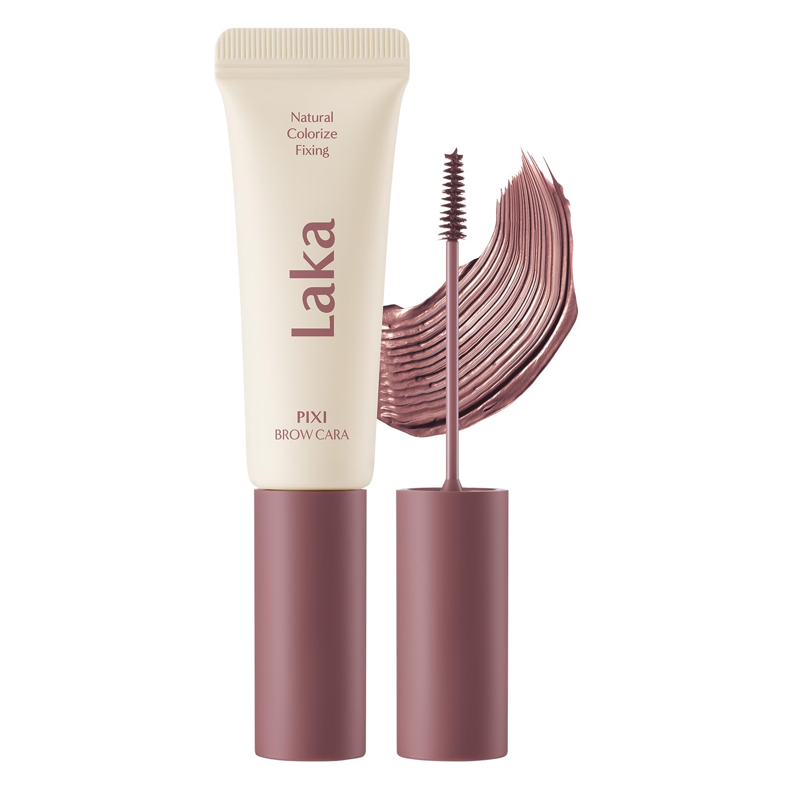 Laka Pixi Eyebrow Mascara, 8g/0.28oz., Eyebrow Gel to Fix and Shape Brows, Clump-Free, Brow Fixer with Slim Precision Brush, Vegan, K-Beauty (#06 Rose Burgundy)