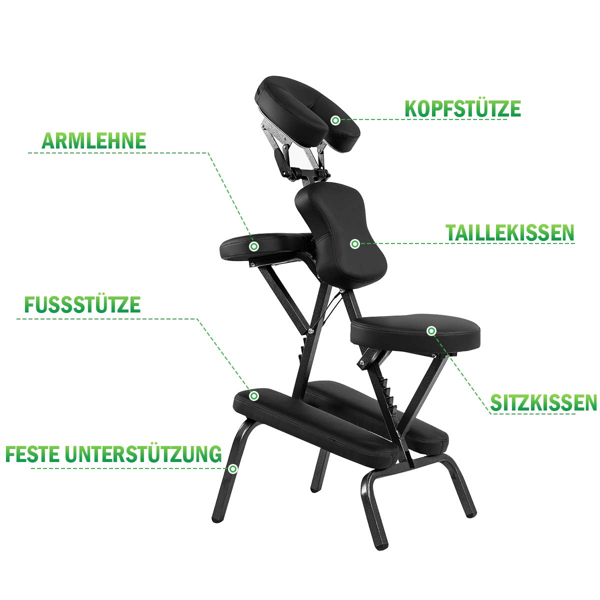 COSTWAY Massagestuhl klappbar höhenverstellbar tragbar mit Tragetasche